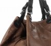 Kožené kabelka shopper bag Genuine Leather zemitá 898G
